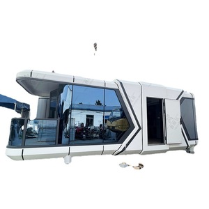 Module de vie rectangulaire en acier moderne avec structure de conteneur et murs en verre pour résidence rurale - Product Image 1