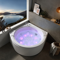 Baignoire autoportante moderne en acrylique blanc, baignoire de massage, fabrication directe d'usine, design rond personnalisé, baignoire de massage pour salle de bain