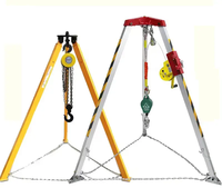 Nouveau treuil de construction télescopique à trois pieds en acier triangulaire 220V, trépied de levage de sauvetage de sécurité à vendre