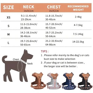 Harnais réfléchissant anti-traction pour chien, gilet respirant en maille réglable avec motif vintage de luxe, sangle de poitrine rembourrée douce pour chiens de petite taille - Product Image 2