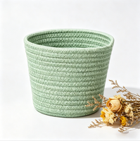 Panier de rangement pliable en corde de coton rustique de haute qualité, écologique, 25x15cm, plusieurs couleurs - Organisateur de bureau multi-usages