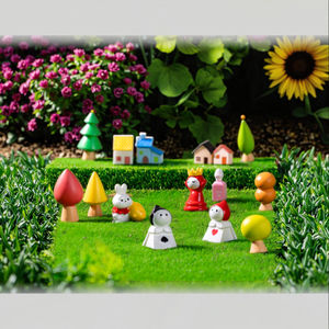 Dibujos animados 3D hadas jardín árbol rojo casa reina conejo blanco salvaje miniatura bosque estatuilla Animal juguete terrario escultura para chico - Product Image 3