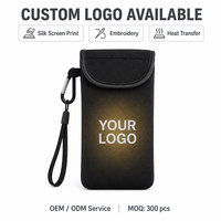 Pochette de téléphone en néoprène avec fermeture Velcro, bandoulière réglable, étui de téléphone avec mousqueton, housse de téléphone, logo personnalisé OEM ODM
