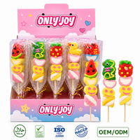 Venta al por mayor de caramelos de malvavisco con forma de fruta 3D personalizados, dulces halal con cara sonriente, caramelos de gelatina suave y afrutados, precio de fábrica