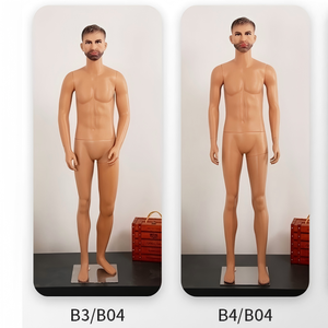 Loja de roupas Modelo Props Men's Hard Hair Station Modelo Window Display Rack Simulação Corpo Humano Cor da pele Modelo Rack - Product Image 2