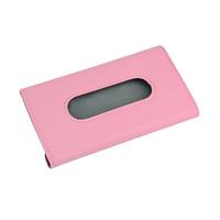 Boîte à mouchoirs de voiture en cuir PU de luxe, porte-serviettes suspendu pour pare-soleil, rose
