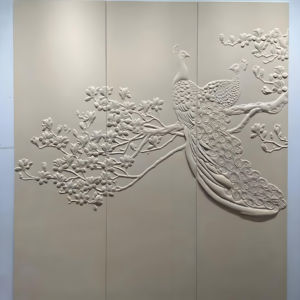 ورق حائط غرفة نوم ثلاثي الأبعاد حديث نحت جلد ناعم للغاية سهل التركيب مقاوم للماء للحريق مقاوم للرطوبة تصميم كلاسيكي - Product Image 1