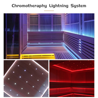 Salle de sauna infrarouge Conception multi-personnes Chauffage à spectre complet avec luminothérapie rouge pour la famille Salle de sauna familiale