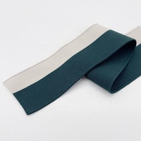 Col côtelé en tricot plat à rayures personnalisées avec rayures teintées en fil vert foncé kaki rouge