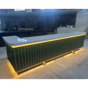 Barra de <span class=keywords><strong>Bar</strong></span> Moderna de Forma Larga y Color Verde, Diseño Personalizado para Restaurante, Club Nocturno, Barra de Cócteles en Venta - Product Image 4