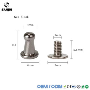 Rivets bouton <span class=keywords><strong>de</strong></span> 4 mm pour la <span class=keywords><strong>maroquinerie</strong></span>, clous à tête, rivets à vis en métal pour vêtements en cuir - Product Image 5
