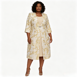 Traje de Dos Piezas para Mujer, Elegante Conjunto de Vestido y Chaqueta para la Iglesia, Bodas y Ocasiones Especiales - Product Image 3