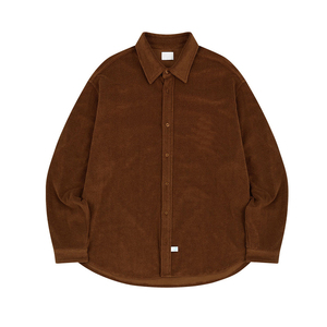 OEM Custom New Fashion uomo camicia con bottoni in spugna 100% tessuto a maglia di cotone con motivo stampato - Product Image 2