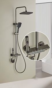 Special Offer Space Aluminum Bathroom Rain <strong>Shower</strong> Set Ceramic Piano Key <strong>Control</strong> 4-Function Thermostatic <strong>Shower</strong> Mixer Tap Slide - Product Image 2