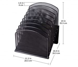 Office Classroom Desktop Organization 8 Section Vertical <b>File</b> Folder Holder Mail Sorter Stand up Metal Rack Desk <b>File</b> <b>Organizer</b> - Product Image 5