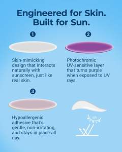 <span class=keywords><strong>UV</strong></span>-Stickers Voor Zonnebrandcrème Opnieuw Aanbrengen Herinnering Waterdichte <span class=keywords><strong>Uv</strong></span>-Detectie Stickers <span class=keywords><strong>Uv</strong></span> Patches Veilig Voor Kinderen - Product Image 3