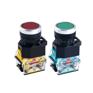 Interrupteur à bouton-poussoir circulaire à tête plate LA38-11BN - Momentané à réinitialisation automatique, autobloquant, marche-arrêt avec caractères et symboles 2 - Product Image 5