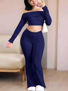 Nuovo Completo Sportivo da Donna Due Pezzi: Top Aderente a Maniche Lunghe con Spalle Scoperte e Pantaloni Lunghi Traspiranti - Product Image 5