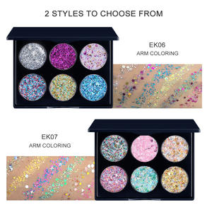 Juego de maquillaje de calidad, 6 colores de sombra de ojos con lentejuelas + 7 brochas cosméticas para maquillaje de ojos - Product Image 3