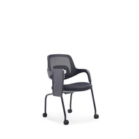 Chaise d'attente JOHOOFURNITURE avec tablette d'écriture, vente en gros, chaise de bureau pour la maison et le bureau, coussin épais confortable