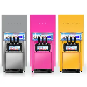 Gelatiera morbida, macchina per yogurt a 3 gusti, display LCD da 18l/h, nuova, più venduta