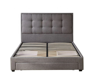 Modern Velvet Tufted Storage <strong>Double</strong> <strong>Low</strong> Profile <strong>Bed</strong> with High Quality Wooden Frame for Small Spaces Luxury Bedroom Design - Product Image 5