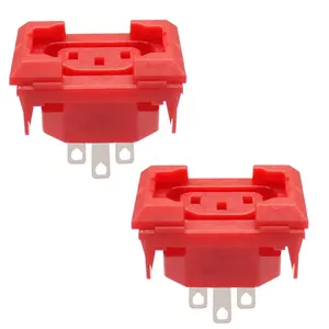 Red IEC 320 C13 lockable pdu receptacle outlet sockets for extension power cords