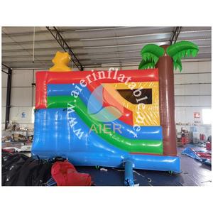 Scivolo Gonfiabile Commerciale <span class=keywords><strong>Tom</strong></span> <span class=keywords><strong>e</strong></span> Jerry con Decorazione Palma, Castello Gonfiabile per Bambini, Parco Divertimenti Esterno per Noleggio Feste - Product Image 4