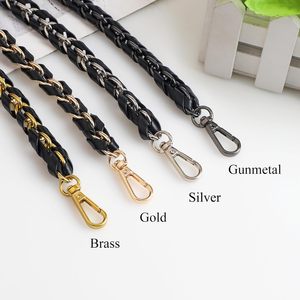 BEAULEGAN <b>Purse</b> Chain Handles Short Strap Microfiber Leather Replacement For Handbag Or Shoulder Bag Set Of Inch Long Gunmetal - Product Image 2