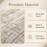 Tapis d'appoint beige chiné de qualité supérieure, texture variée, toucher doux, tapis de sol aux tons neutres pour salon moderne