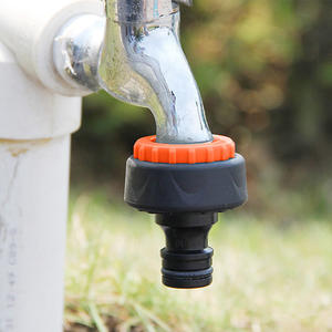 Adaptateur de tuyau d'arrosage de jardin en plastique, connecteur de tuyau 4 points 6 points, installation facile, revêtement en caoutchouc souple, compatible avec les tuyaux en vrac - Product Image 1