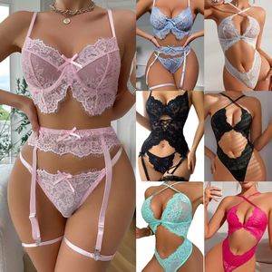 Оптовая Продажа с фабрики, женское нижнее белье, ультратонкое кружевное Сетчатое сексуальное прозрачное нижнее белье, комплект из 2 предметов Lenceria Mujer - Product Image 2