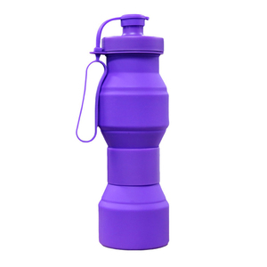 Vente en gros bouteille d'eau pliable en silicone tasse portable réutilisable voyage camping randonnée fitness bouteille de sport avec logo - Product Image 4