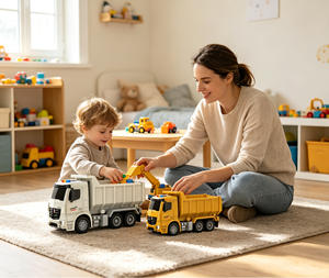 Offre Spéciale : Ensemble <span class=keywords><strong>de</strong></span> Véhicules d'Ingénierie Inertiel – Camion Malaxeur et Camion Benne avec Lumières et Sons – Jouet <span class=keywords><strong>de</strong></span> Construction pour Enfants – Cadeau Idéal pour Garçons - Product Image 5