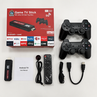 Konsol Game Android TV Sistem Ganda X2 4K 2.4G Pengontrol Nirkabel Ganda 64GB Kotak Game Retro