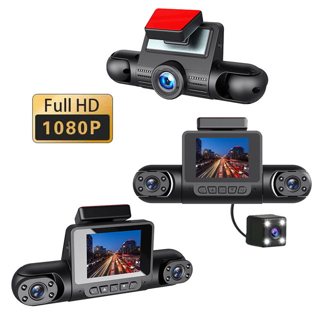 1080P HD 4-channel Panoramic Car DVR Vehicle Camera with 2-inch IPS Wireless Loop Recording Car Black Box