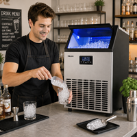 Machine à glaçons automatique commerciale 60 kg/24 h, grande capacité, pour les magasins de thé au lait, les bars, les cafés, la restauration