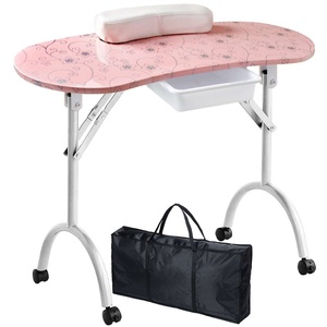 Hot Sale Modern Metal Beauty Salon <b>Foldable</b> Portable Nail <b>Table</b> with Dust Collector Easy to Clean - Product Image 5