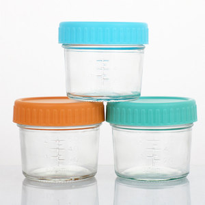 Contenitori in Vetro per Alimenti per Bambini da 120ml, Barattoli da 4 oz con Coperchi in Plastica, Lavabili in Lavastoviglie e Adatti al Congelatore, per Insalata, Caramelle, Snack, Gelatine - Product Image 1