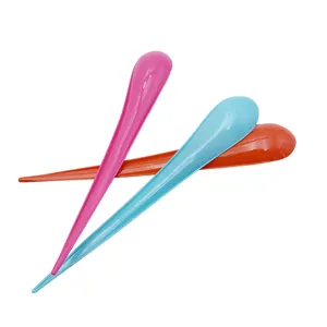 Hot Sale Disposable Leaf Shape Blue Green Pink Red Plastic Ice Cream Spoon