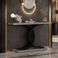 Ensemble de table console moderne en métal marbré doré convertible de luxe pour salon avec miroir - Vente de meubles pour la maison