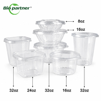 16oz 24oz Wegwerp PET Plastic Verzegelde, Beveiligde, Bestendige Deli Doos met Scharnier, Lunchbox, Meal Prep Box, Voedselverpakking
