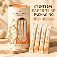 Boîte à friandises pour chat en tube rigide avec fenêtre transparente, emballage alimentaire pour bâtonnets de friandises pour animaux de compagnie, fourni par l'usine