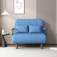 Canapé-lit pliable avec dossier réglable, 5 positions, convertible, en tissu coton-lin pour salon et bureau