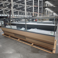 Réfrigérateur de comptoir commercial à température unique pour charcuterie, refroidissement par air, vitrine droite en verre pour viande fraîche et préparations cuites