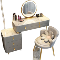Coiffeuse intelligente avec chargeur sans fil, style nordique de luxe léger, moderne et simple, multifonctionnelle, pour chambre à coucher, modèle Princesse