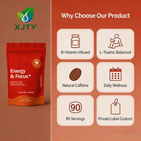 Complément Énergétique et de Concentration Naturel XJTY pour Adultes - Vitamine B + L-Théanine + Caféine Naturelle