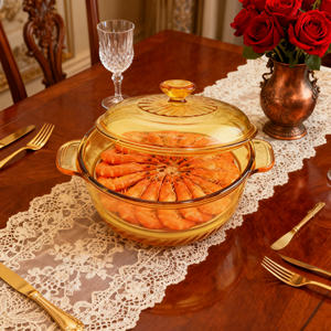 Casserole en verre résistant à la chaleur de 21 cm, verre borosilicate de haute qualité, casserole <span class=keywords><strong>Pyrex</strong></span> Corning <span class=keywords><strong>avec</strong></span> <span class=keywords><strong>couvercle</strong></span> - Product Image 3