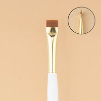 Pincel plano vegano fino para tinte de cejas, marca privada, pincel delineador de ojos con logotipo personalizado