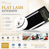 Extensions de cils plates SP noires mates à pointes fendues 0.15 0.20, cils plats elliptiques, vente en gros pour artistes en cils, marque privée OEM